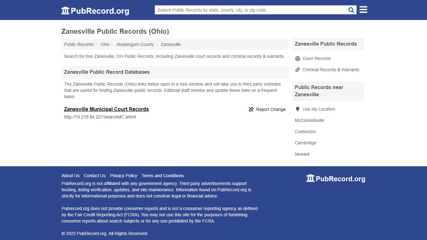Free Zanesville Public Records (Ohio Public Records)