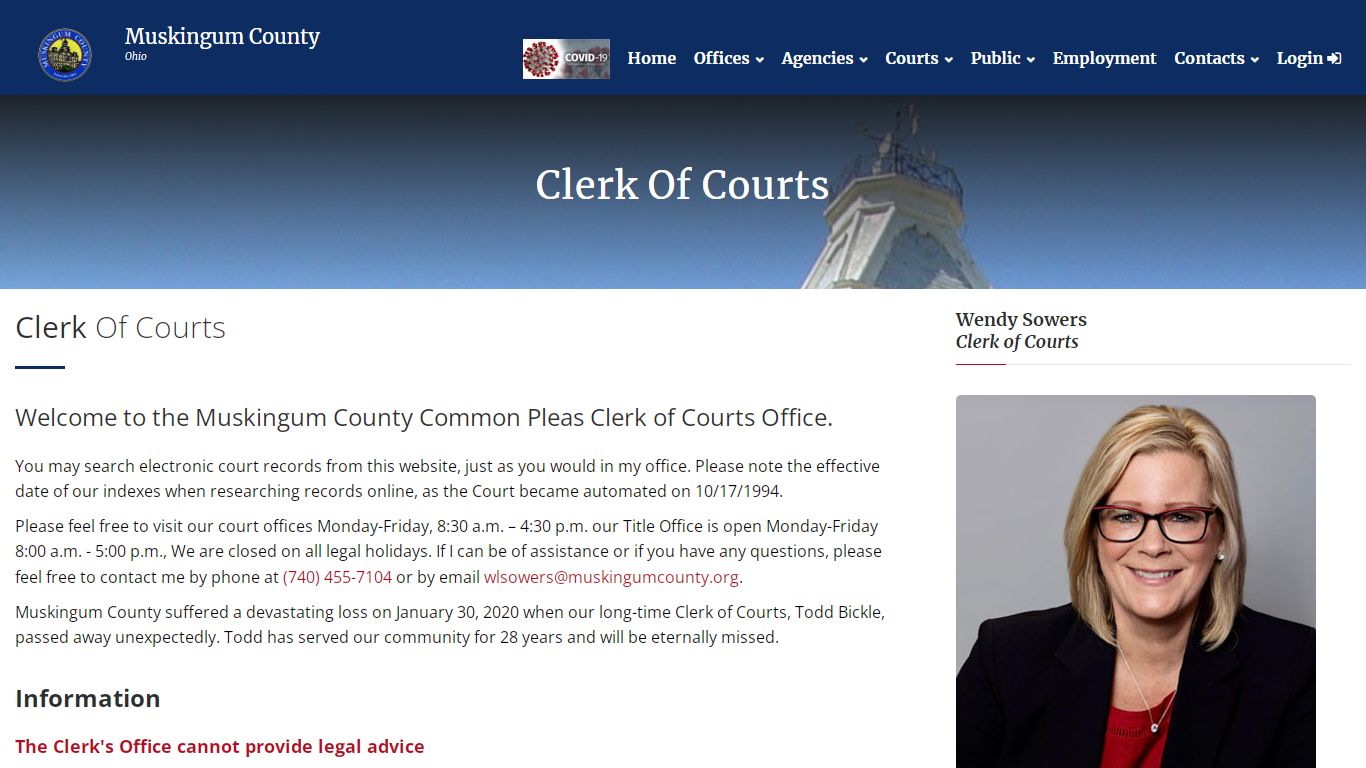 Muskingum County Clerk Of Courts - Common Pleas Court