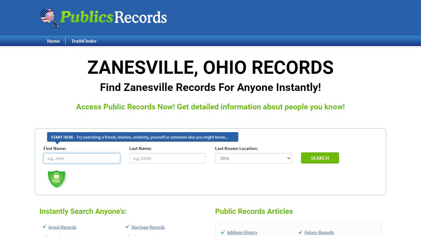 Find Zanesville, Ohio Records!